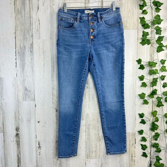 Madewell Women 9" Mid-Rise Skinny Crop Jeans Button Front 29 - Picture 1 of 9